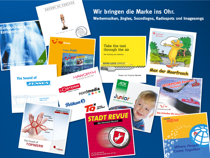 Wir bringen die Marke ins Ohr: Werbemusiken, Jingles, Soundlogos, Radiospots und Imagesongs